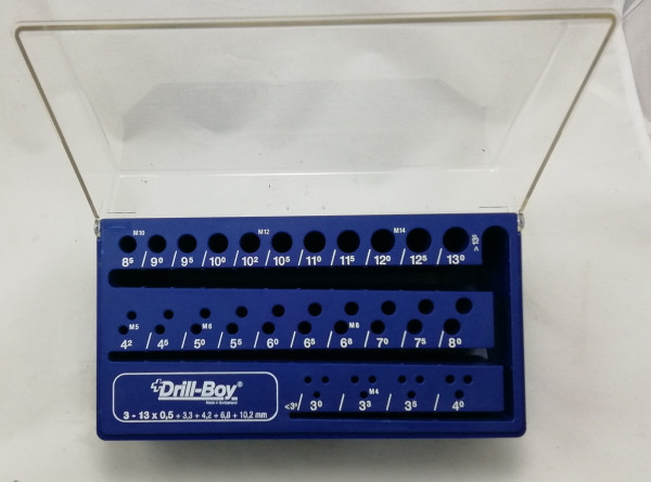 Drill Boy Leerbox Bohrerbrett Aufbewahrungsbox 1,0 - 13,0 mm + Kernloch