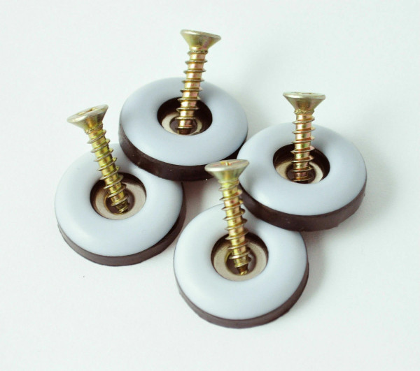 Satz Stuhlgleiter Möbelgleiter Teflon - PTFE Gleiter, 22 mm rund mit Schrauben